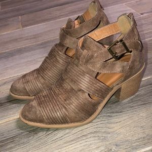 Like new brown cutout booties